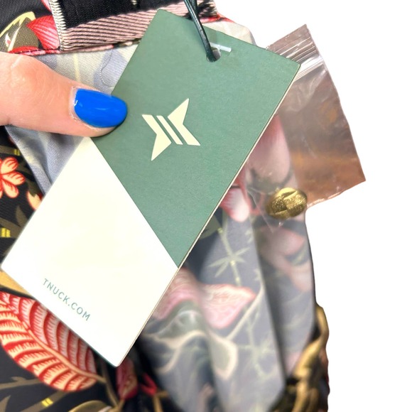 Tuckernuck Midi Shirt Dress Black Floral Print Collared Button Size Small - Picture 7 of 10